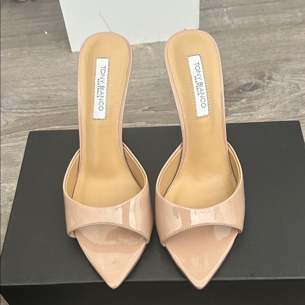 Tony Bianco Nude Patent Heels